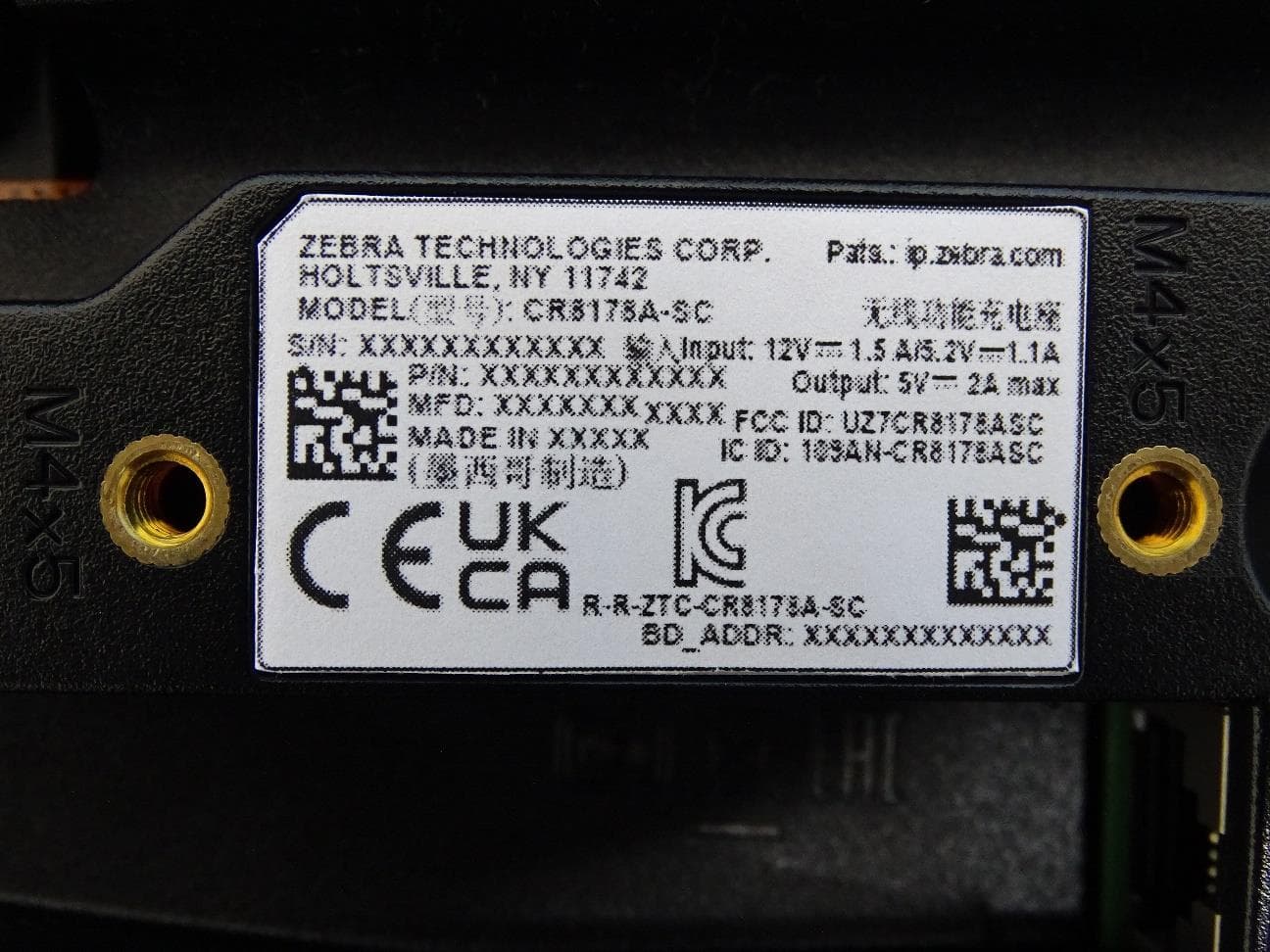 Standard Cradle - FCC ID UZ7CR8178ASC - Zebra Technologies Corporation