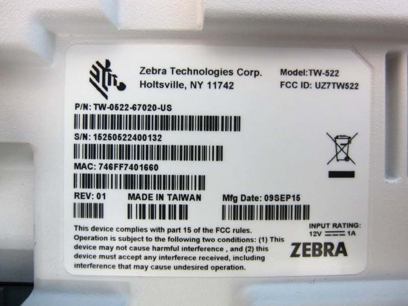TW-522 Dual radio Wireless Wallplate, 802.11n/ac - FCC ID UZ7TW522 - Zebra Technologies Corporation (2)