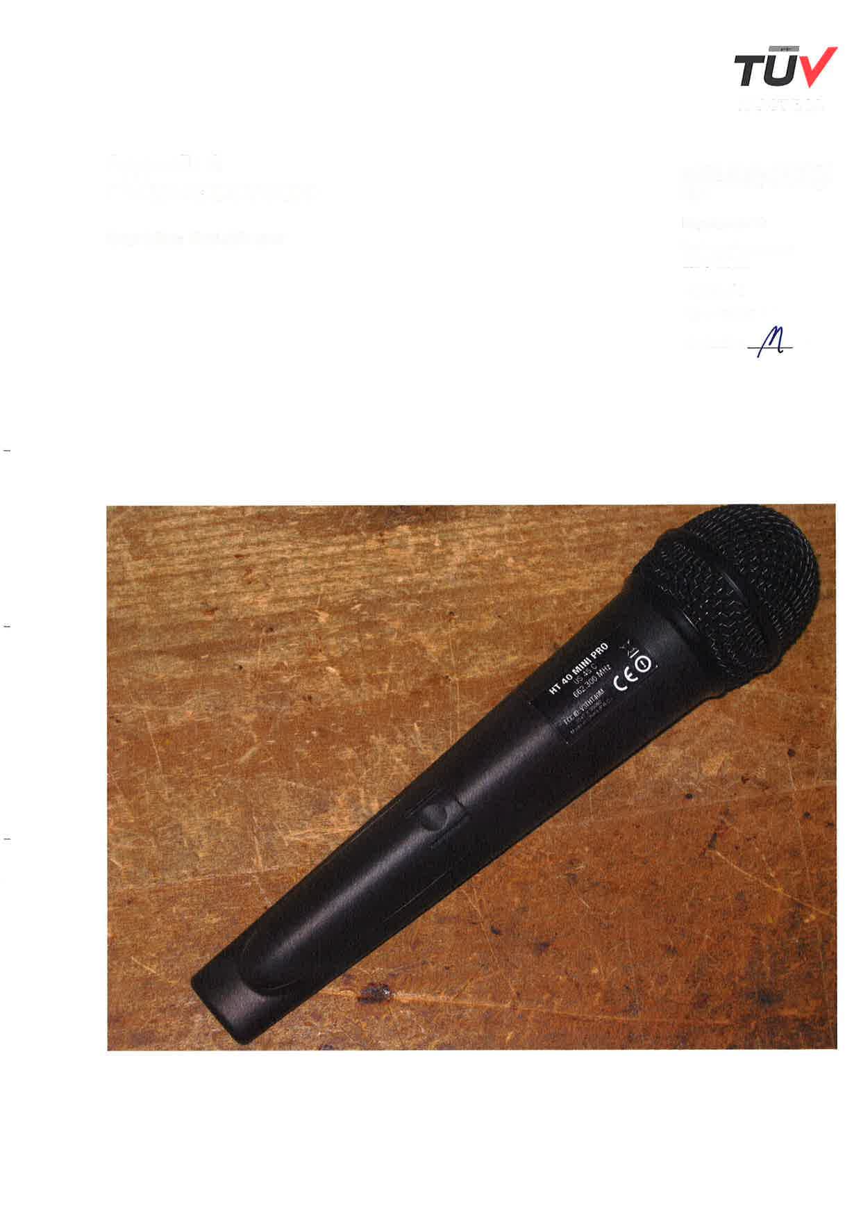 handheld wireless microphone transmitter - FCC ID V3THT40M - AKG Acoustics GmbH (2)
