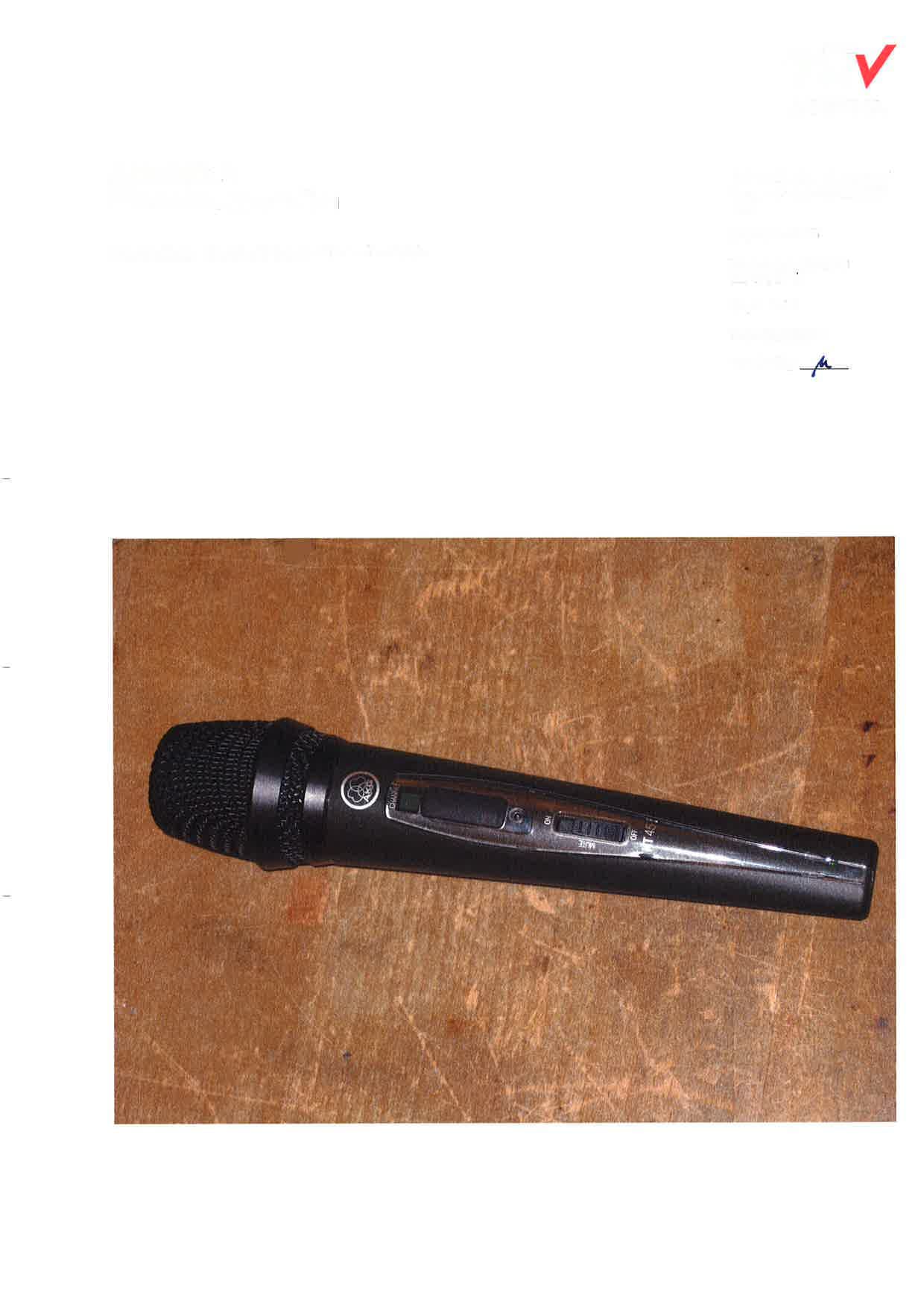 handheld wireless microphone transmitter - FCC ID V3THT45U - AKG Acoustics GmbH (2)