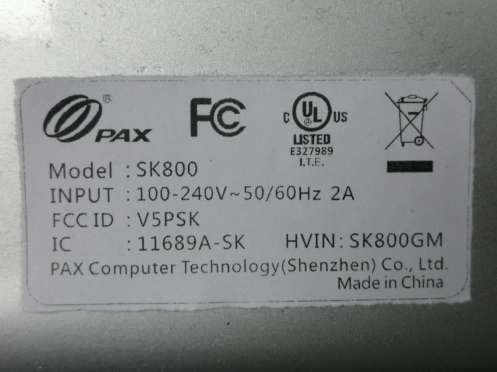 Smart Kiosk - FCC ID V5PSK - PAX Technology Limited