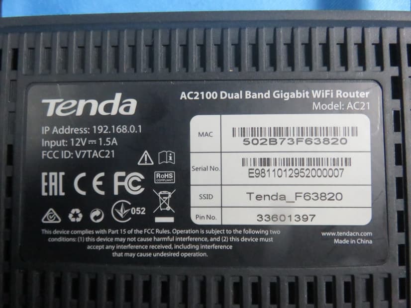 AC2100 Dual Band Gigabit WiFi Router - FCC ID V7TAC21 - SHENZHEN TENDA TECHNOLOGY CO., LTD. (4)