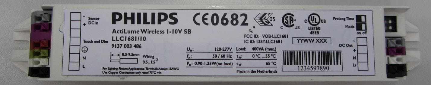 Wireless Lighting Control - FCC ID VBO-LLC1681 - Philips Lighting North America Corporation