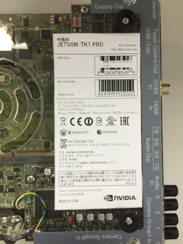 Development Platform - FCC ID VOB-P1860 - NVIDIA Corporation