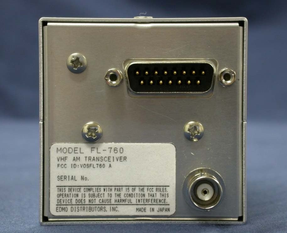 VHF AM TRANSCEIVER - FCC ID VOSFL760A - EDMO Distributors, Inc (2)