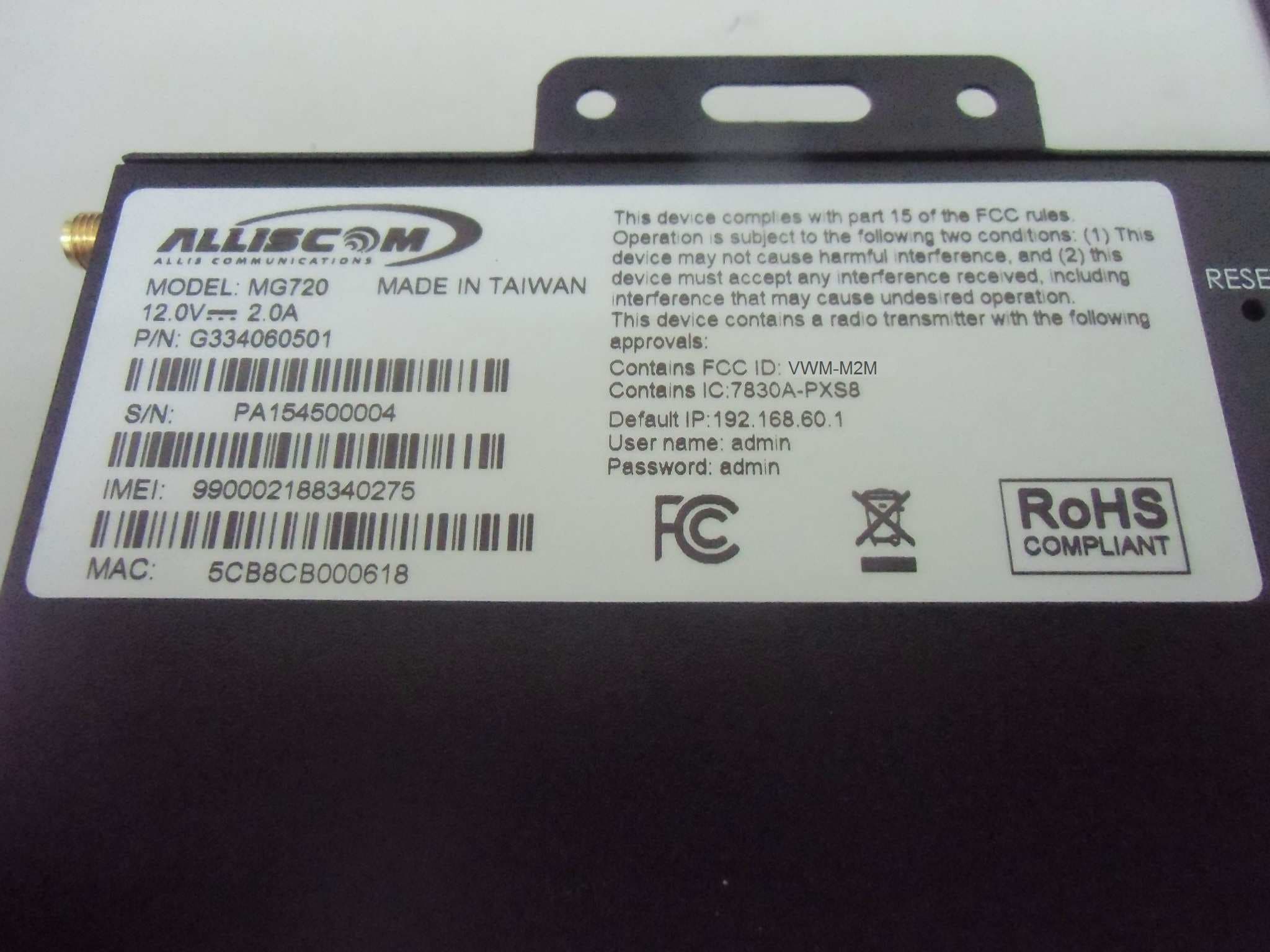Wi-Fi Gateway/Router - FCC ID VWM-M2M - ALLIS COMMUNICATIONS CO.,LTD. (5)