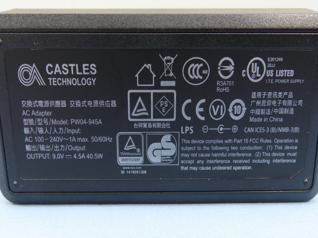 POS CRADLE - FCC ID WIYS1EB - CASTLES TECHNOLOGY CO., LTD.