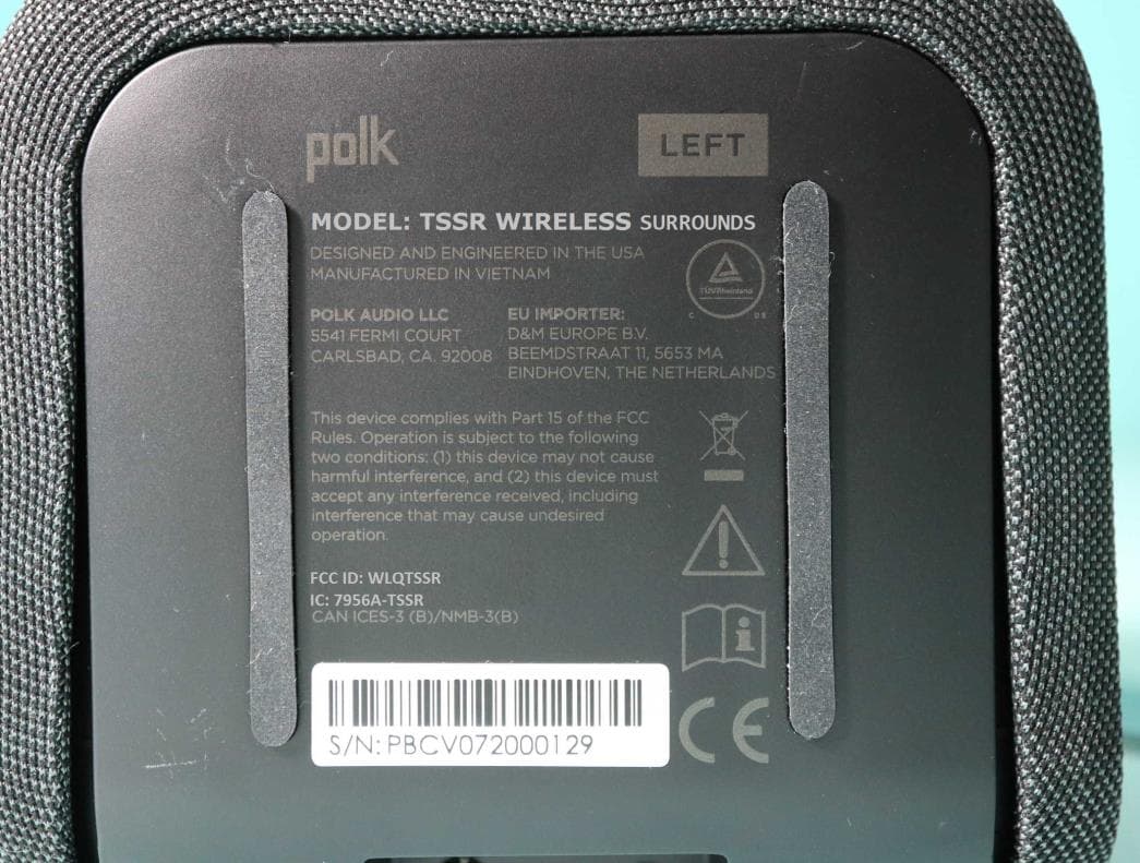 WIRELESS SURROUND SPEAKER - FCC ID WLQTSSR - DEI Sales, Inc., dba Polk Audio
