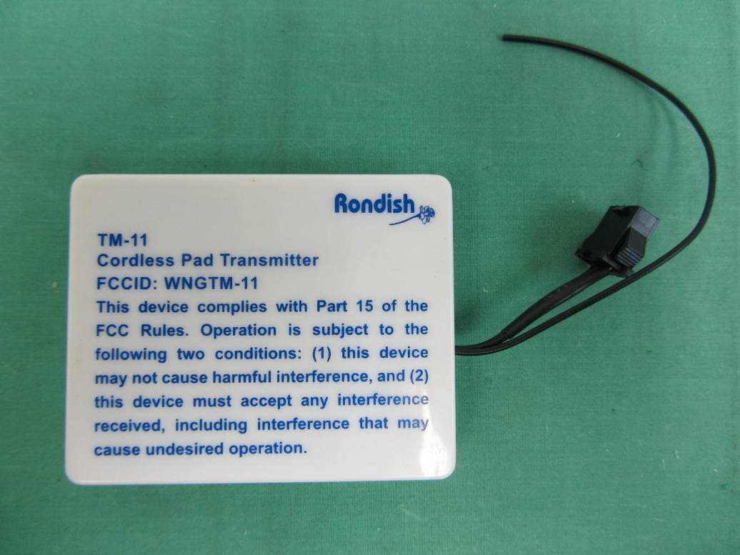 Cordless Pad Transmitter - FCC ID WNGTM-11 - RONDISH CO. LTD (2)
