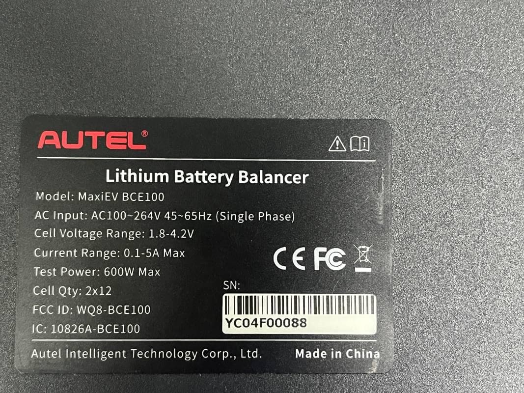LITHIUM BATTERY BALANCER - FCC ID WQ8-BCE100 - Autel Intelligent Technology Corp., Ltd.