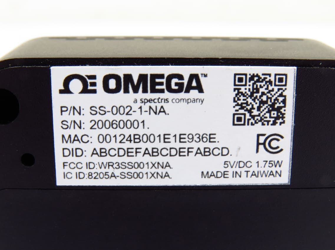 Smart Sensor - FCC ID WR3SS001XNA - Omega Engineering, Inc. (2)