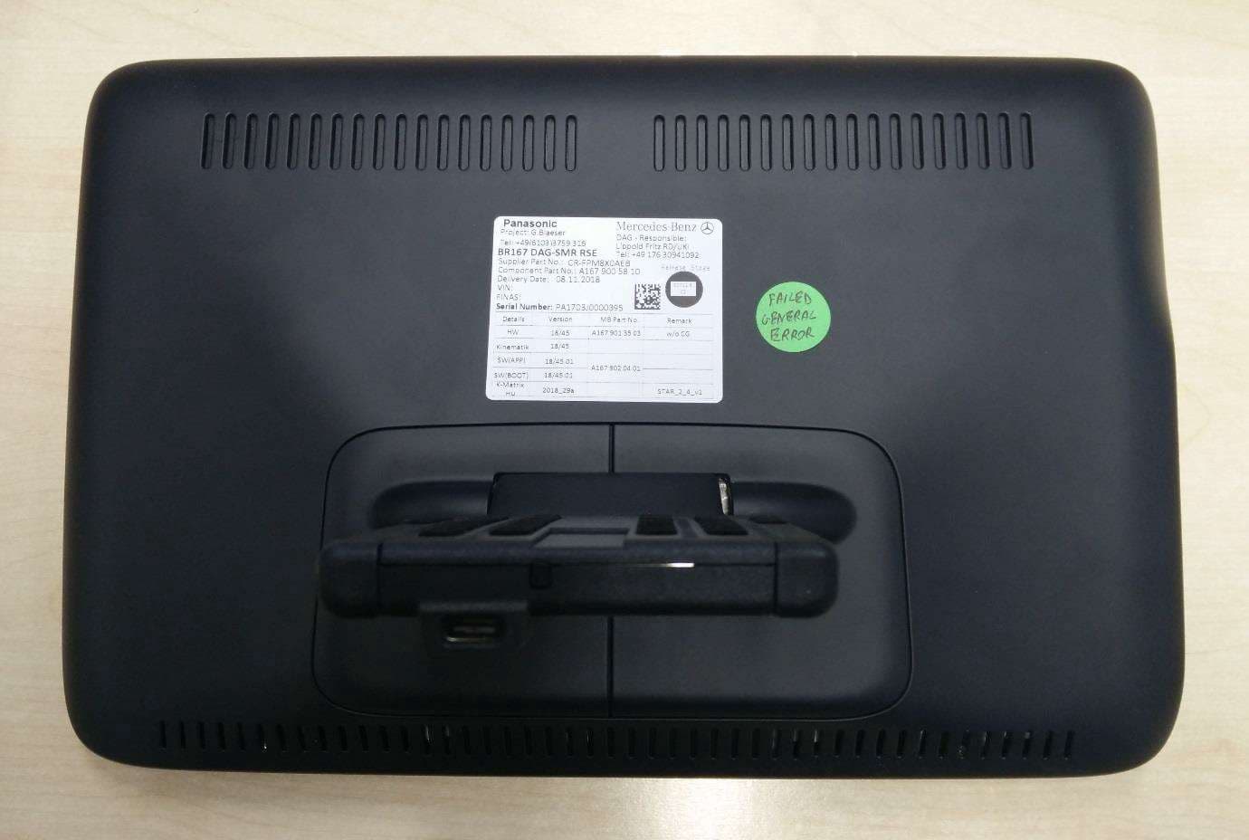 Rear Seat Entertainment - FCC ID WUQ-DAIRSE - Panasonic Automotive Systems Europe GmbH