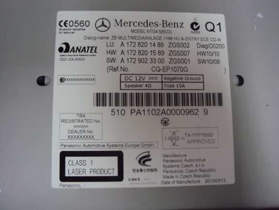 NTG4.5(1CD) - FCC ID WUQ-NTG45 - Panasonic Automotive Systems Europe GmbH