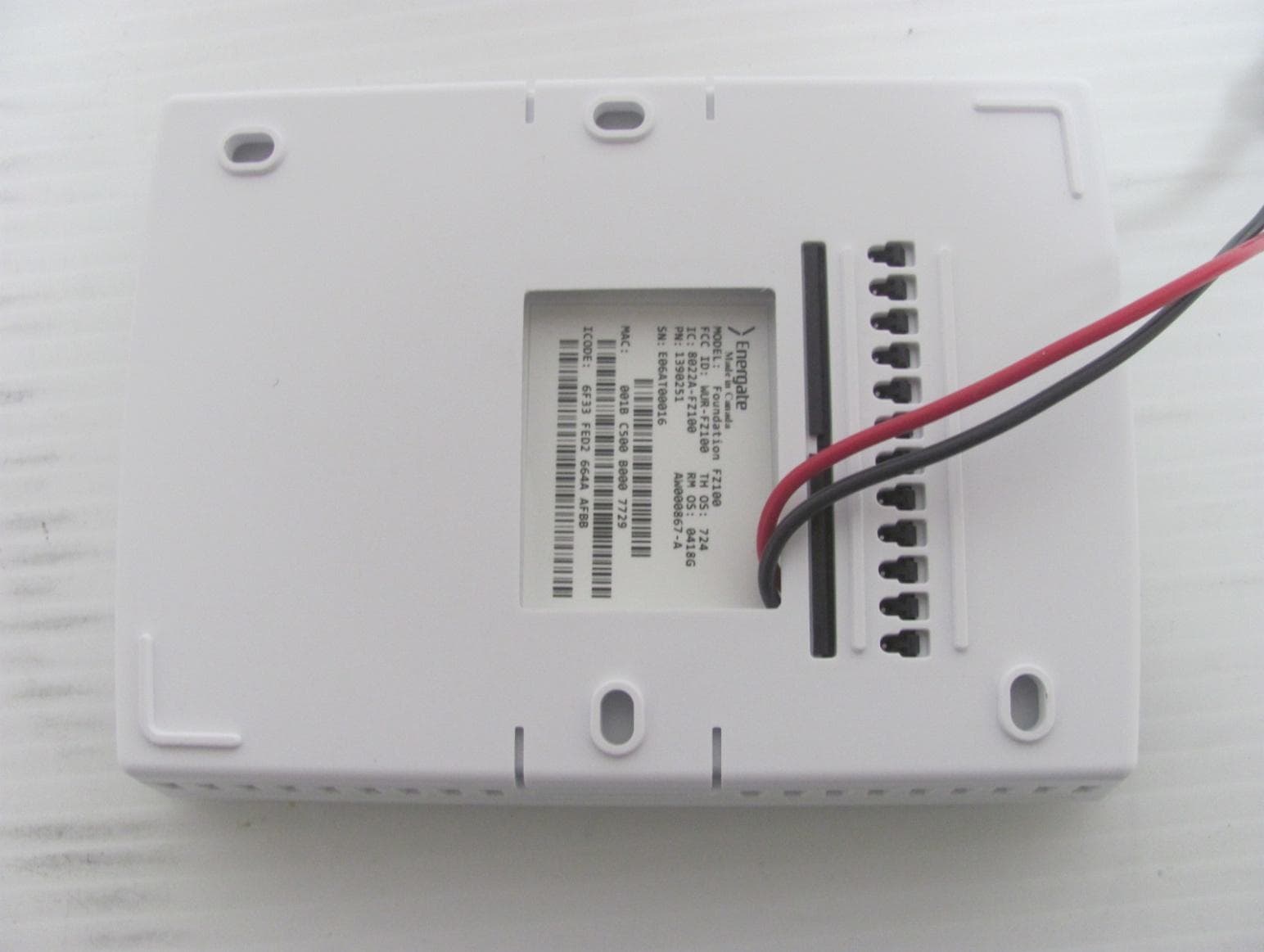 Foundation Smart Thermostat and Home Energy Gateway - FCC ID WUR-FZ100C - Energate Inc.