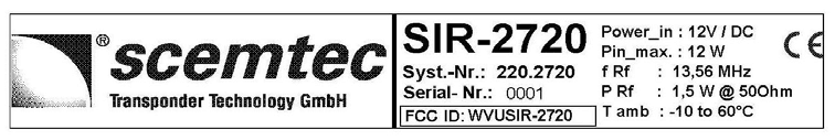 Midrange Reader System - FCC ID WVUSIR-2720 - scemtec Transponder Technology GmbH (3)