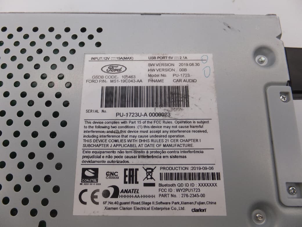 Silver Box - FCC ID WY2PU1723 - Faurecia Clarion Electronics (Xiamen) Co., Ltd.