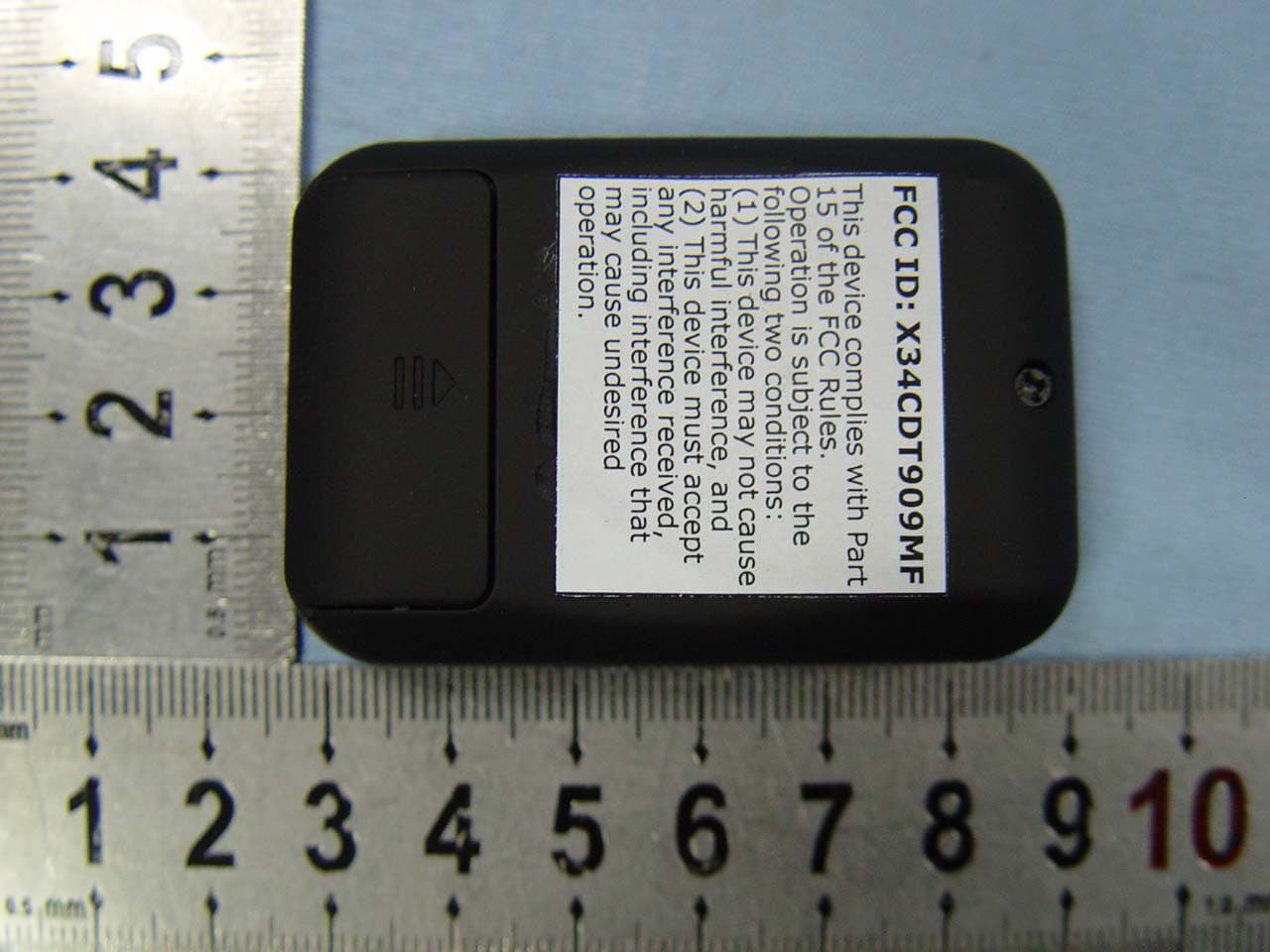 Wireless Remote Control - FCC ID X34CDT909MF - Energy Technology Laboratories (1)