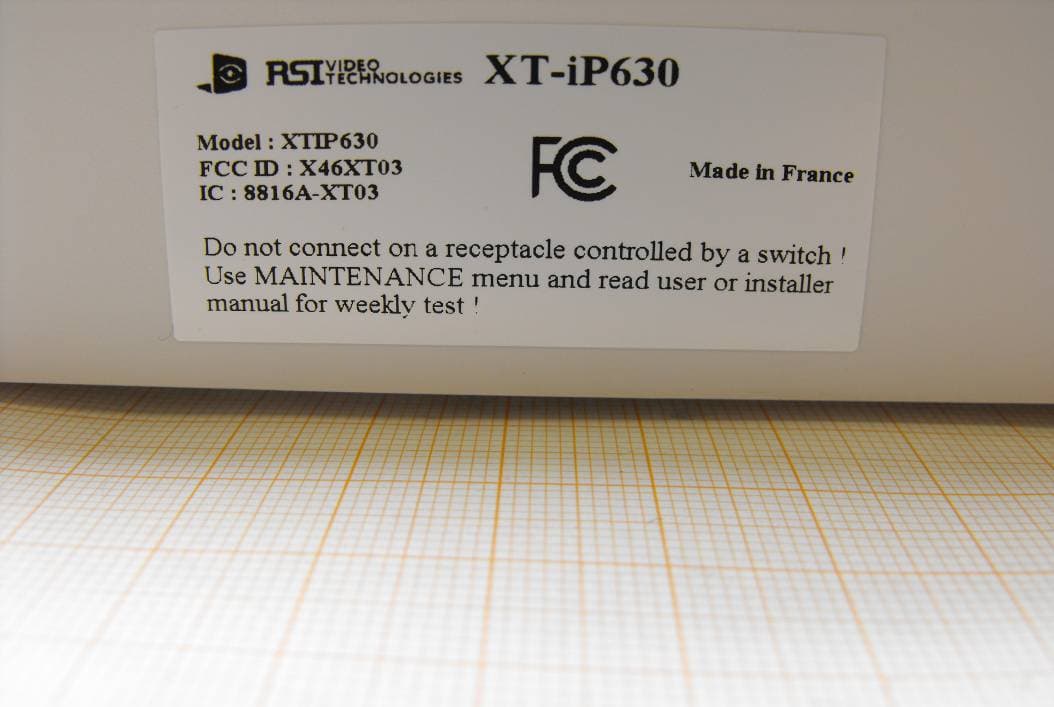 XTIP631 - FCC ID X46XT04 - RSI VIDEOTECHNOLOGIES