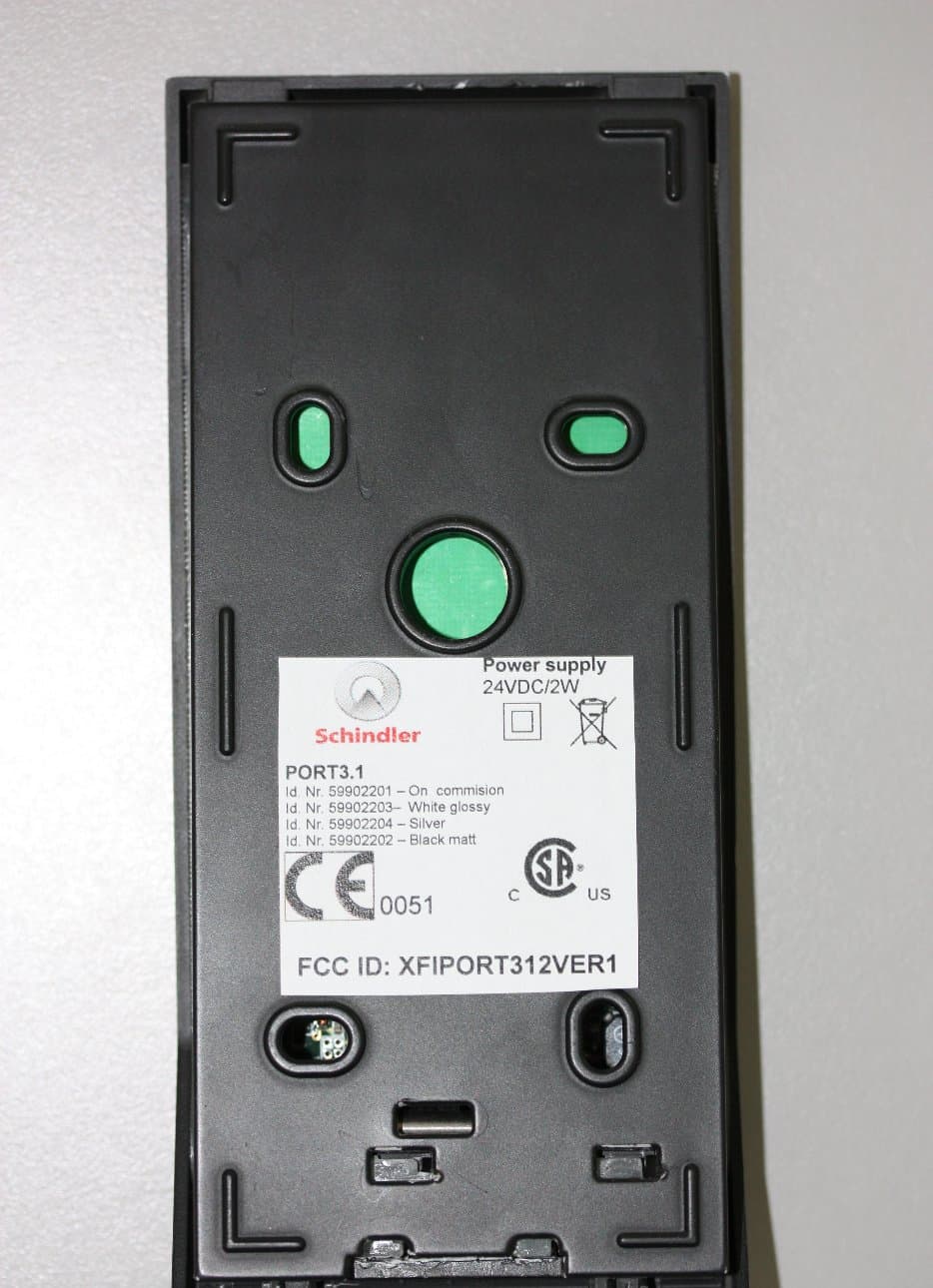 Access Control - FCC ID XFIPORT312VER1 - Schindler elevators Ltd