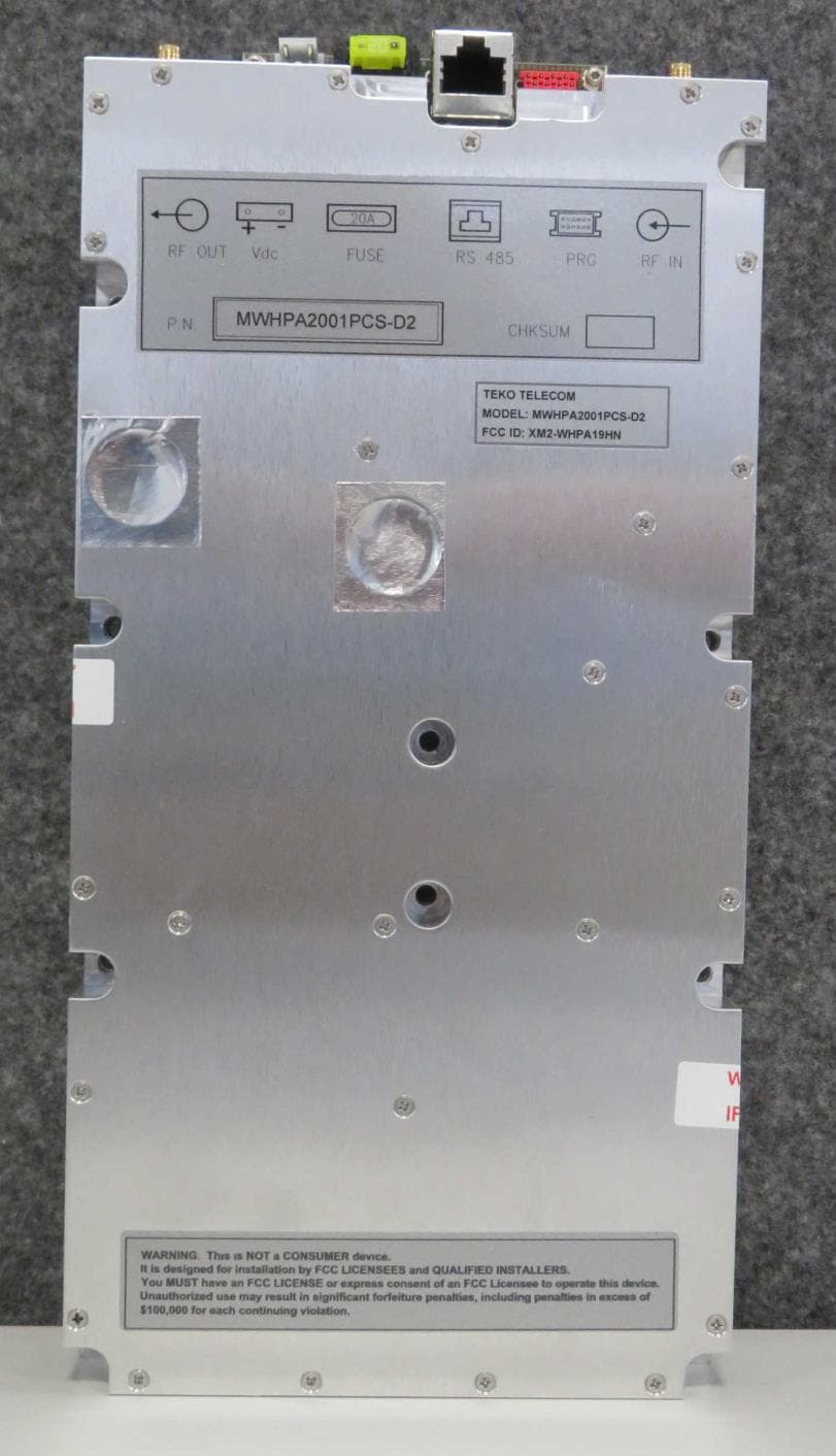 Very Very High Power Module Amplifier - FCC ID XM2-WHPA19HN - Teko Telecom Srl