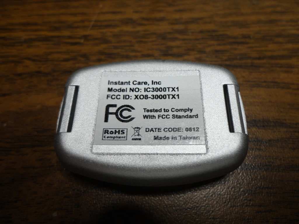 IC 3000 Wireless Pendant - FCC ID XO8-3000TX1 - Instant Care, Inc.