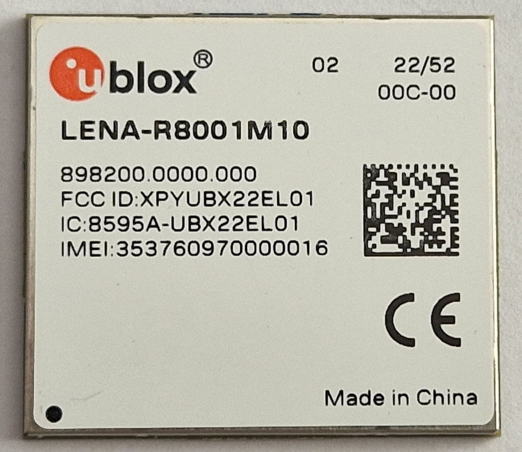 Multi-mode LTE Cat 1bis module - FCC ID XPYUBX22EL01 - u-blox AG