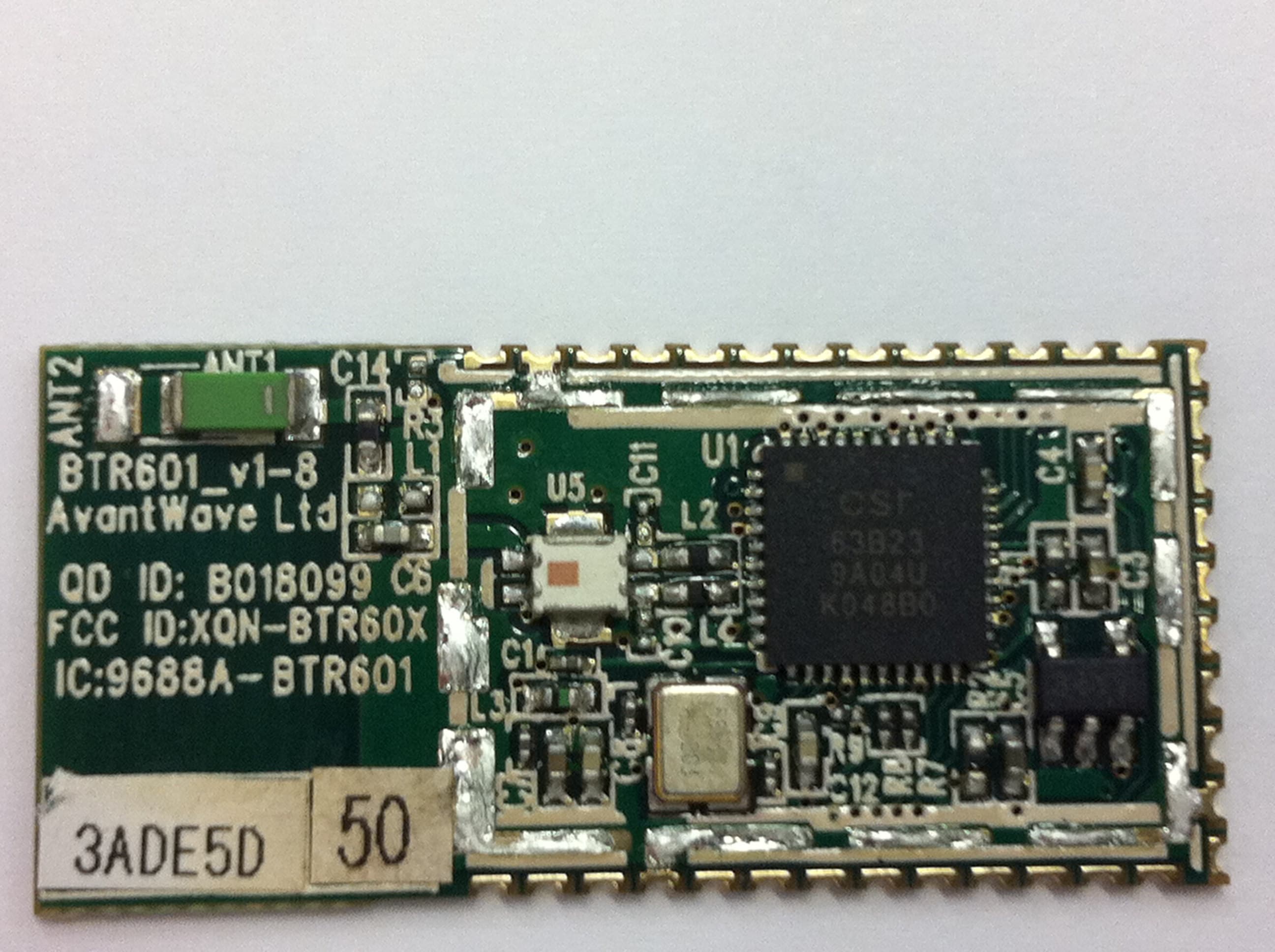 Bluetooth Module - FCC ID XQN-BTR60X - AVANTWAVE LIMITED