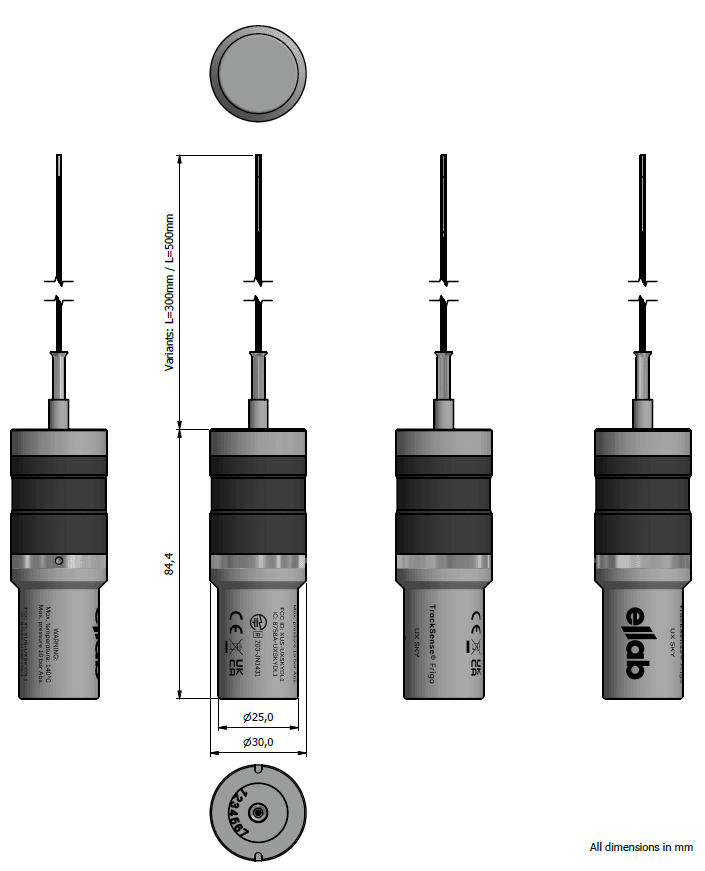 The TrackSense Frigo UX SKY Loggers are part of a 2.4 GHz wireless measuring system with an Access Point connected to a PC with special software. - FCC ID XUS-UXSKYDL1 - Ellab A/S