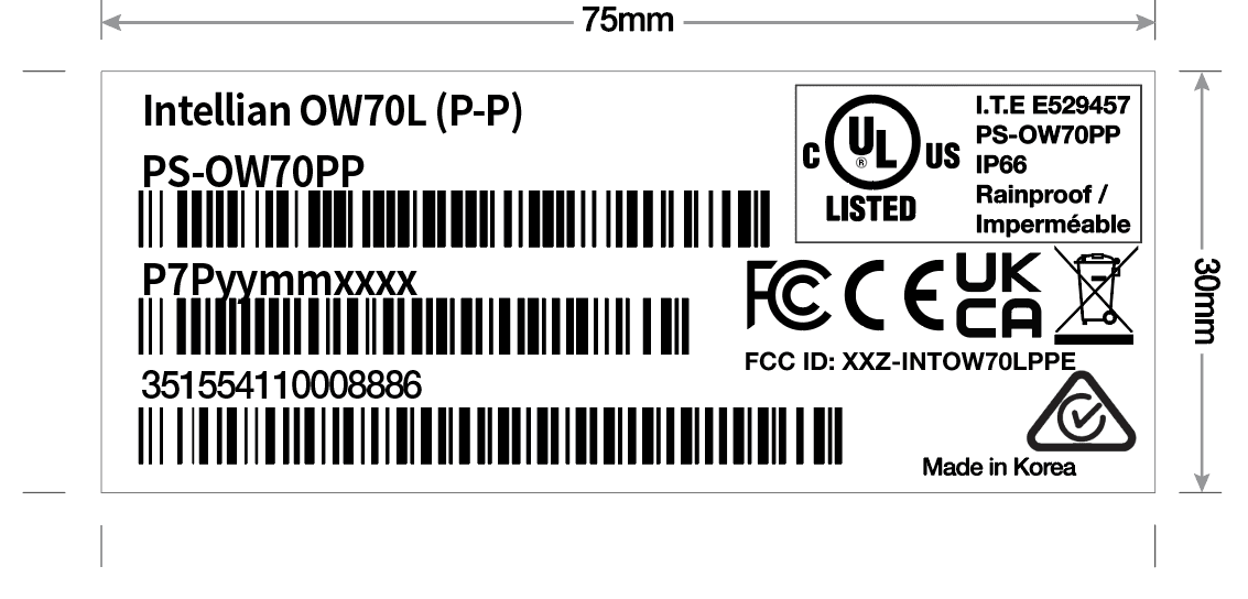 OW70L (P-P) - FCC ID XXZ-INTOW70LPPE - Intellian Technologies, Inc.