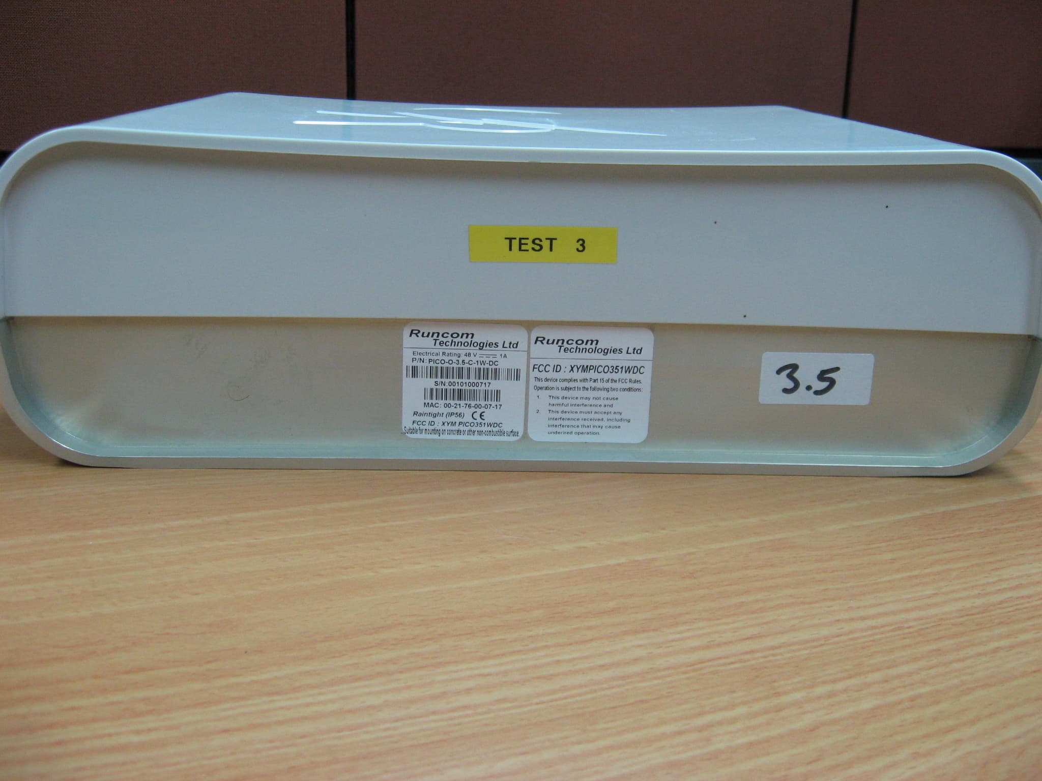 OUTDOOR PICO BASE STATION 3.5 GHz - FCC ID XYMPICO351WDC - Runcom Communications Ltd.