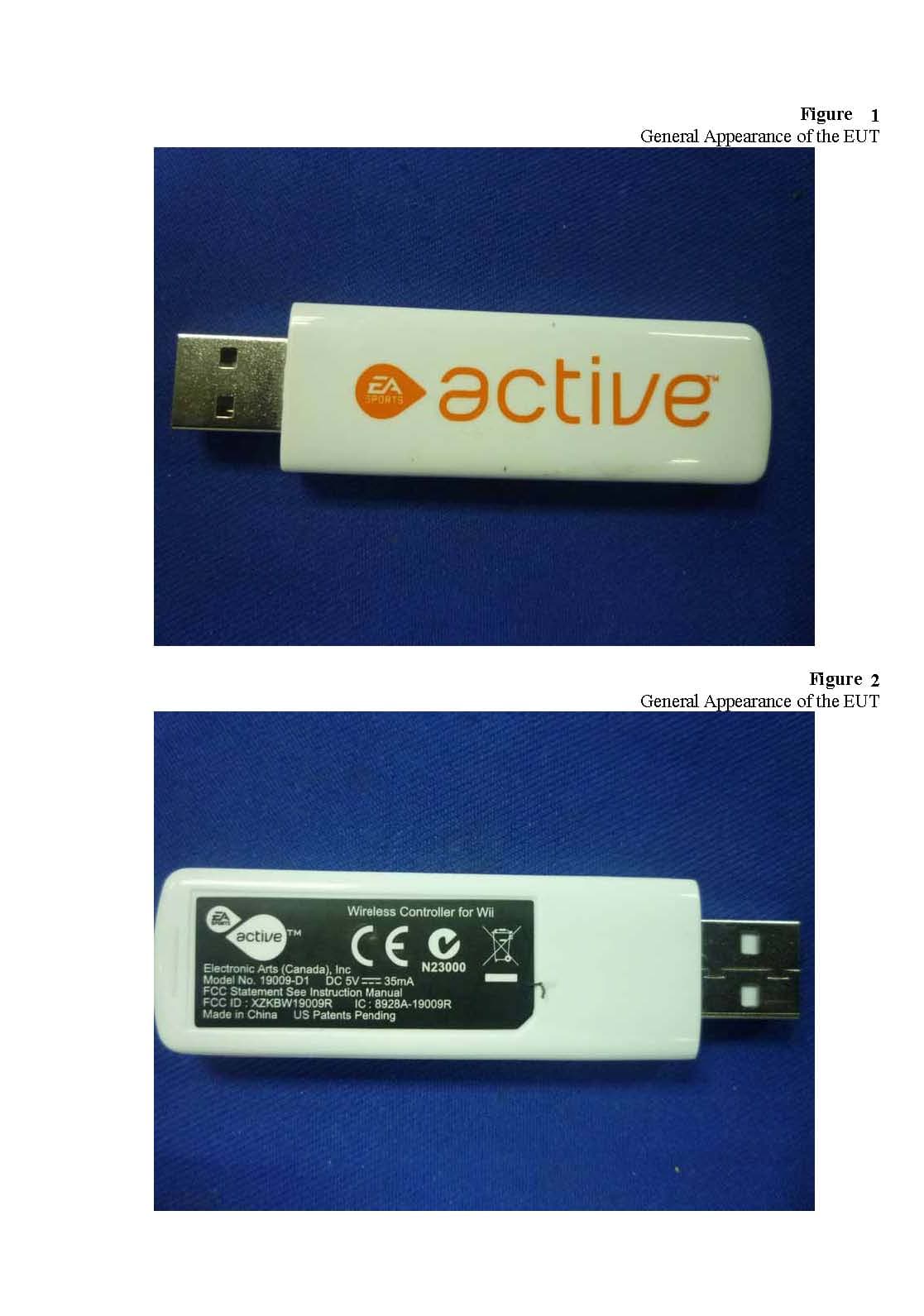Wii Wireless Dongle Receiver - FCC ID XZKBW19009R - Electronic Arts Inc.