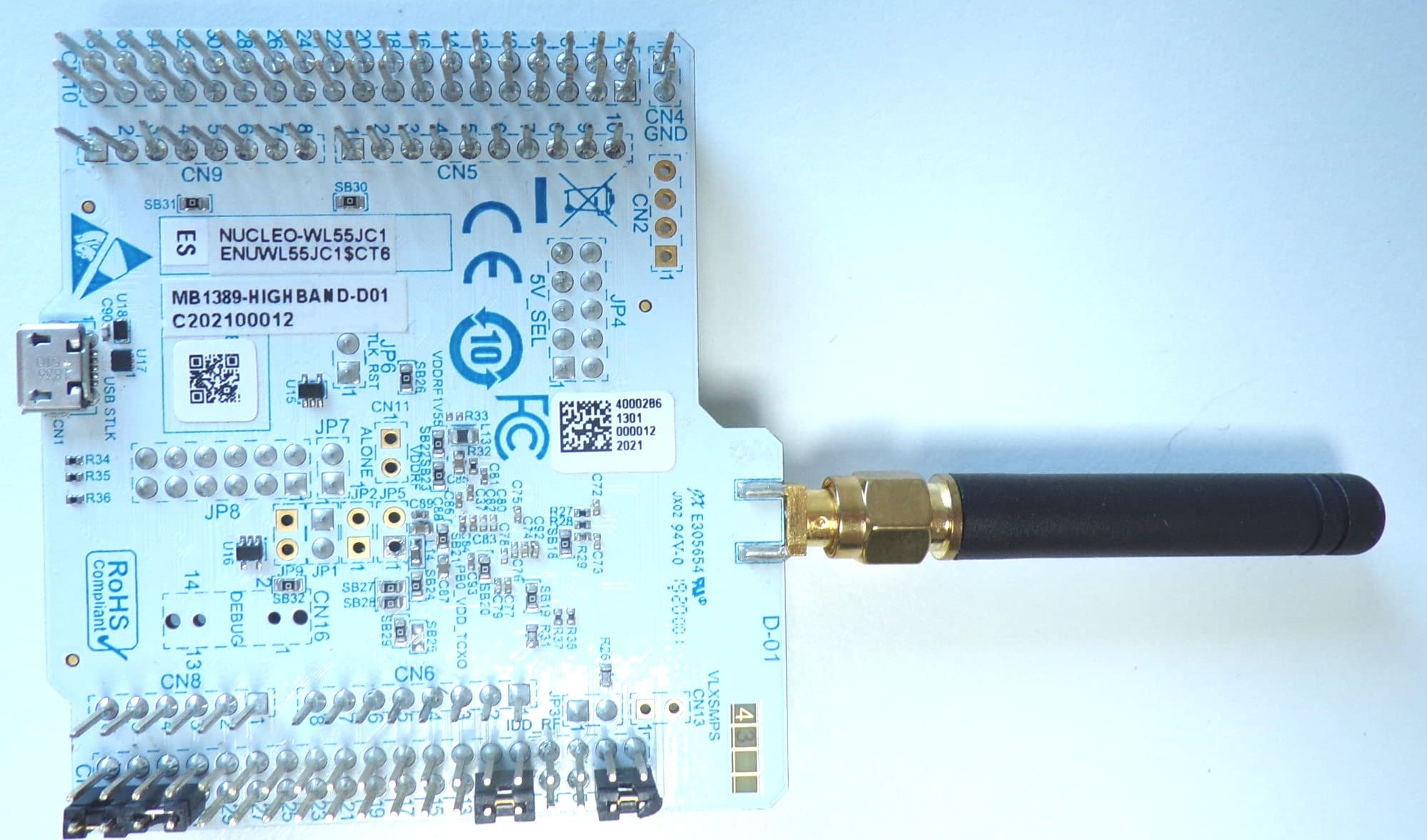 STM32WL Nucleo-73 evaluation board (NUCLEO-WL55JC1) - FCC ID YCP-MB1389000 - STMicroelectronics (Rousset) SAS