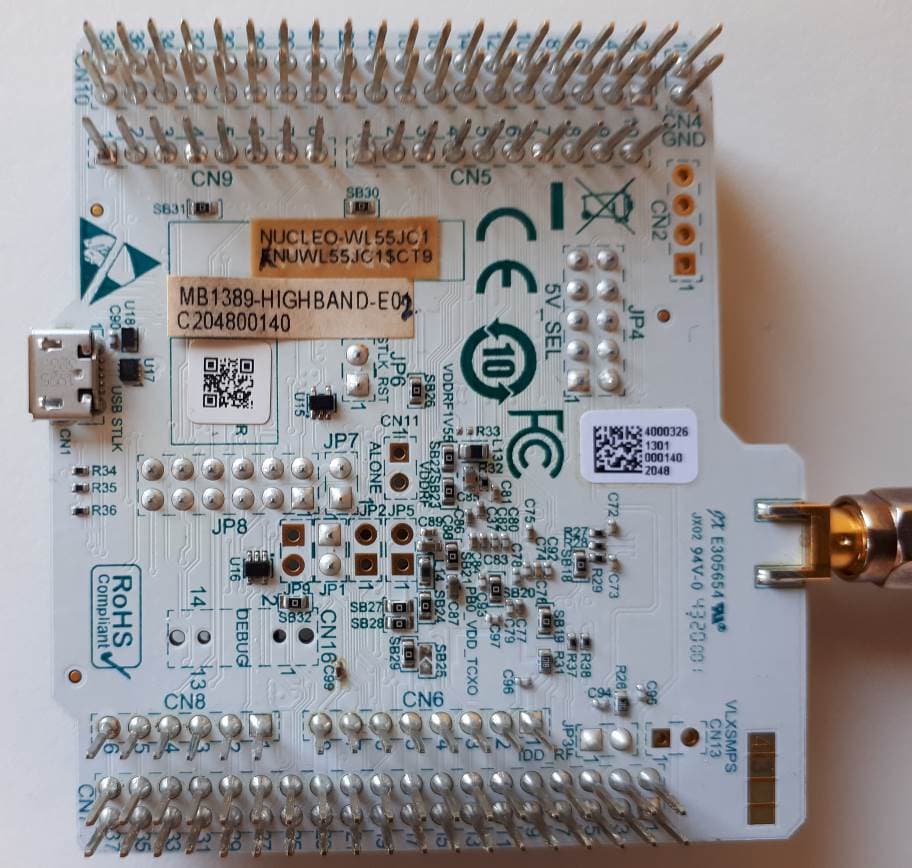 STM32WL Nucleo-64 evaluation board (NUCLEO-WL55JC1) - FCC ID YCP-MB1389001 - STMicroelectronics (Rousset) SAS