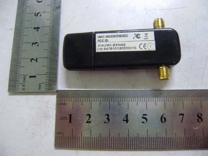 WIRELESS N300 USB ADAPTER - FCC ID YZ500000005 - ENCORE ELECTRONICS INC.
