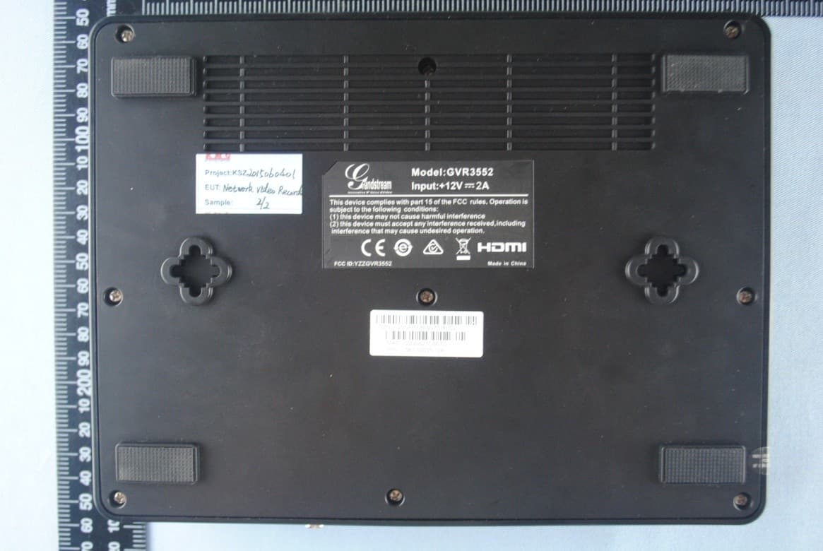 Network Video Recorded - FCC ID YZZGVR3552 - Grandstream Networks, Inc.