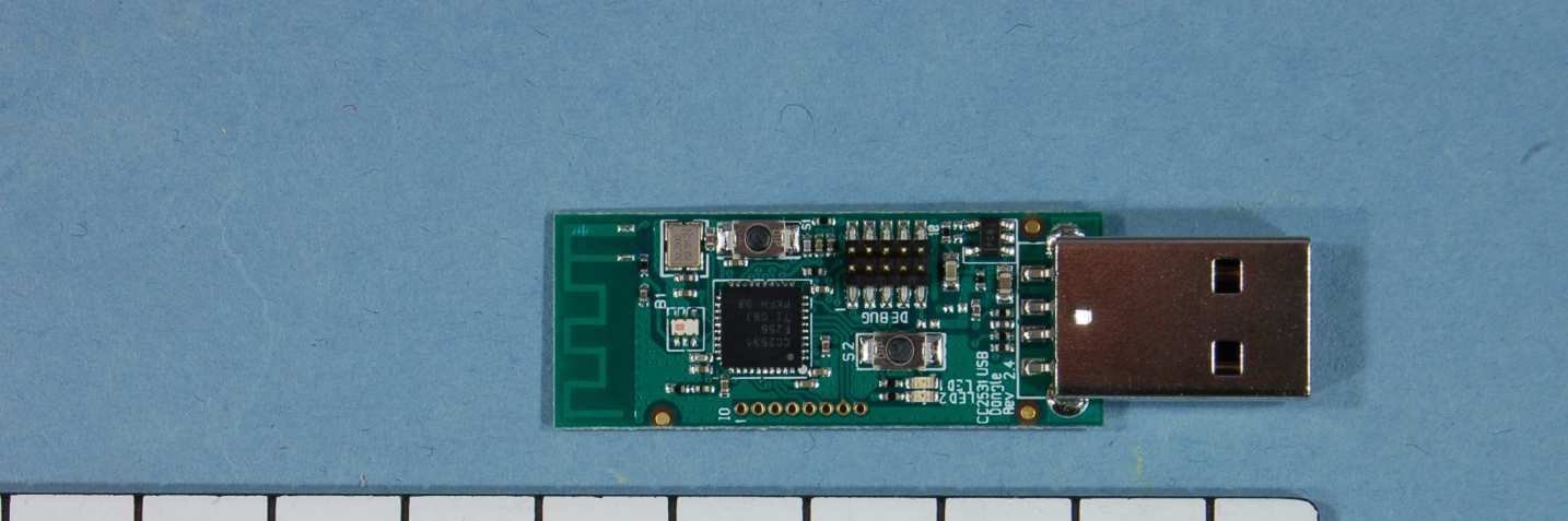 The CC2531Dongle is a development tool for Texas Instruments 2.4 GHz CC2531 IEEE 802.15.4 System-on-Chip with USB - FCC ID ZAT2531USB - Texas Instruments Inc. (1)