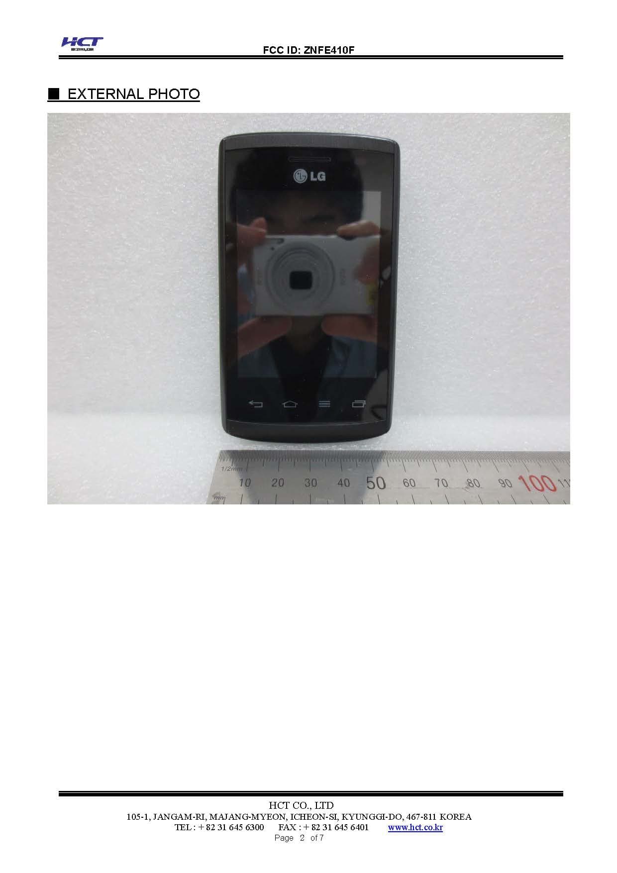 Cellular/PCS GSM and Cellular WCDMA Phone with WLAN and Bluetooth - FCC ID ZNFE410F - LG Electronics USA, Inc. (5)