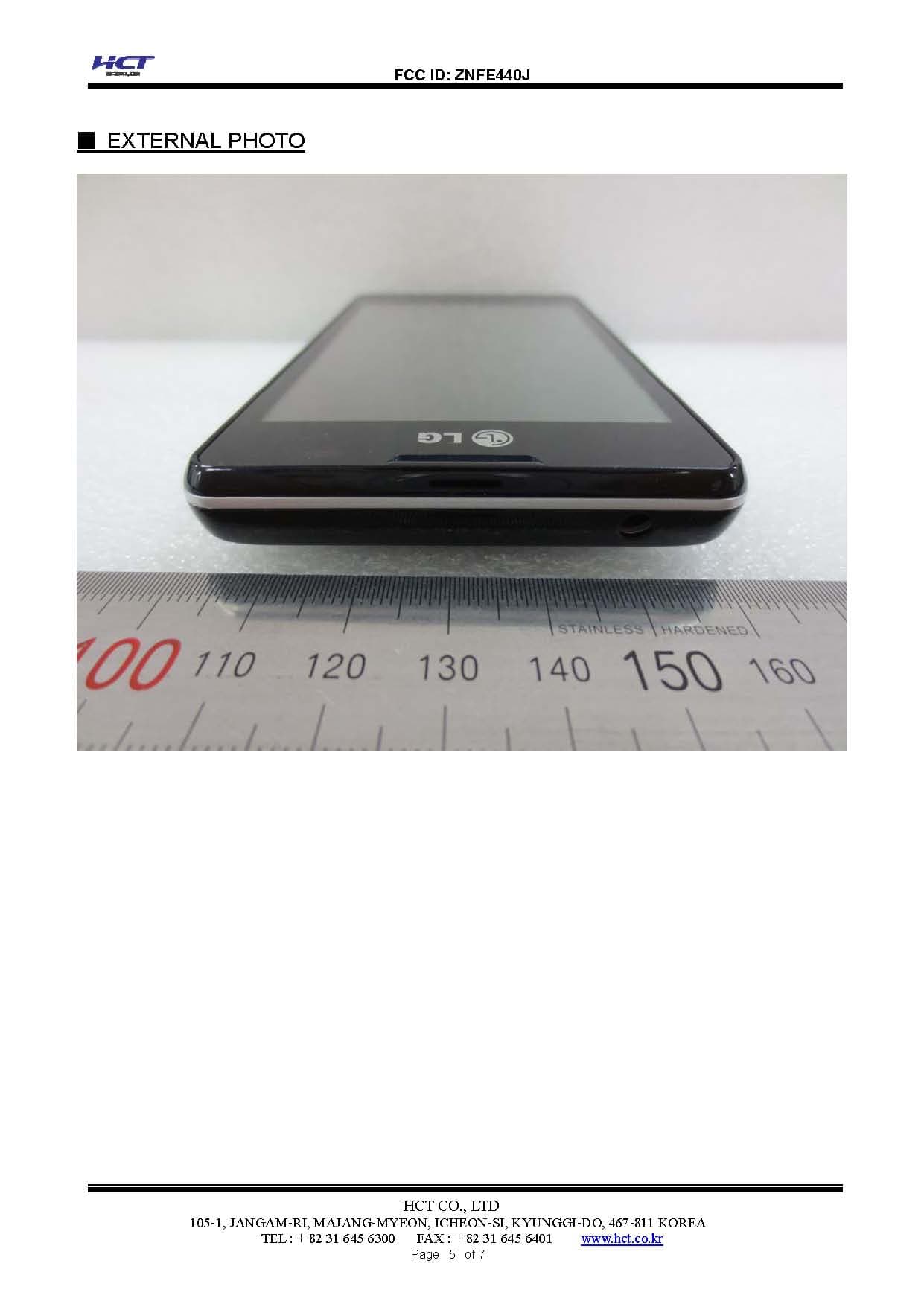 Cellular/PCS GSM/WCDMA Phone with WLAN and Bluetooth - FCC ID ZNFE440J - LG Electronics USA, Inc. (4)