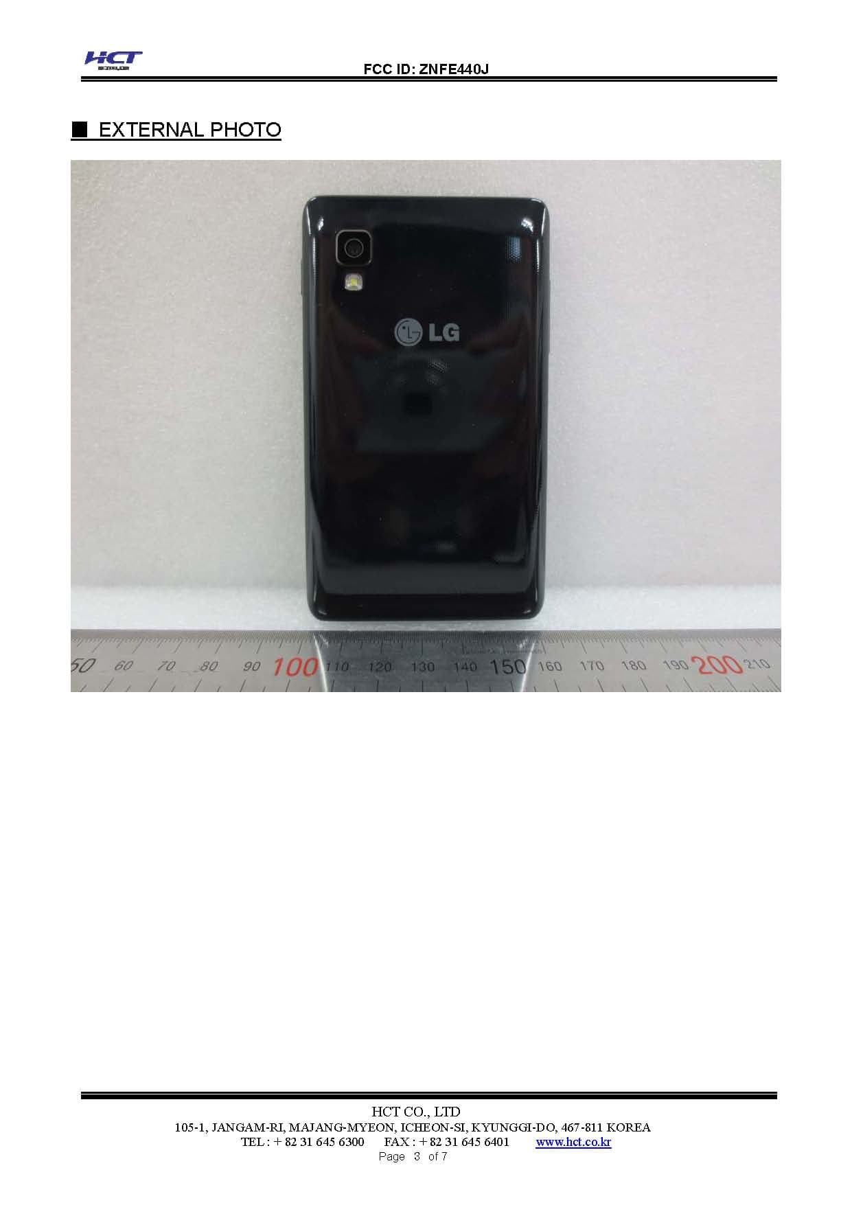 Cellular/PCS GSM/WCDMA Phone with WLAN and Bluetooth - FCC ID ZNFE440J - LG Electronics USA, Inc. (5)
