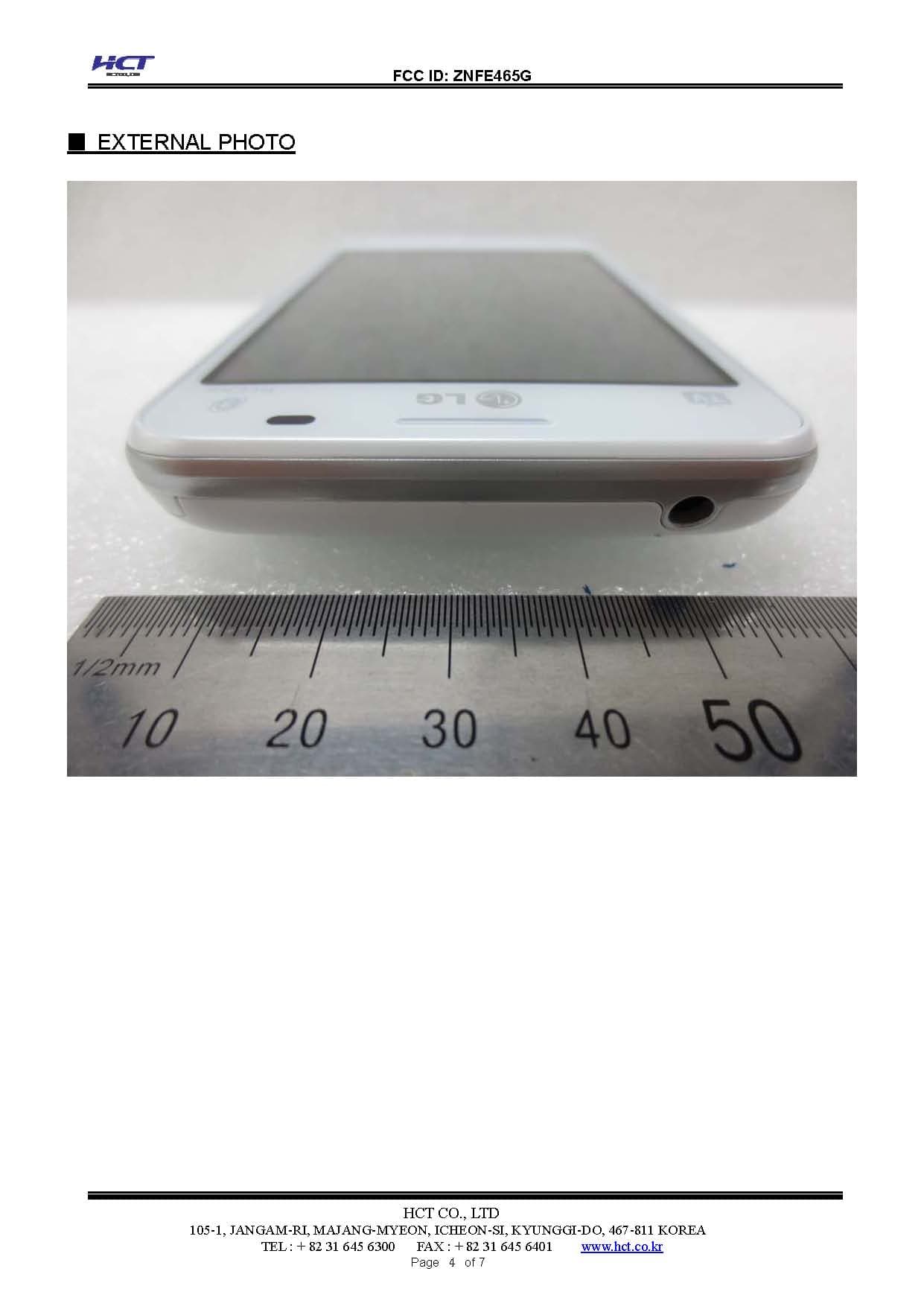 Cellular/PCS GSM/WCDMA Phone with WLAN and Bluetooth - FCC ID ZNFE465G - LG Electronics USA, Inc. (5)