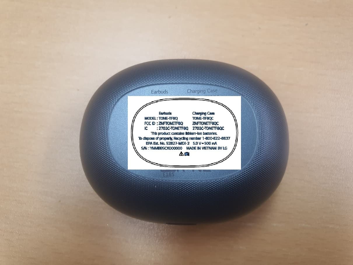 Bluetooth Earbud (Cradle) - FCC ID ZNFTONETF8QC - LG Electronics USA, Inc.