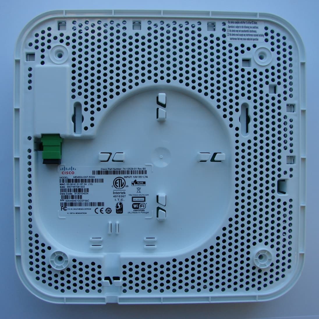 Wireless Optical Network Termination (ONT) - FCC ID 2ACJF-ME4624-ONTRGW - Altice Labs, S.A.