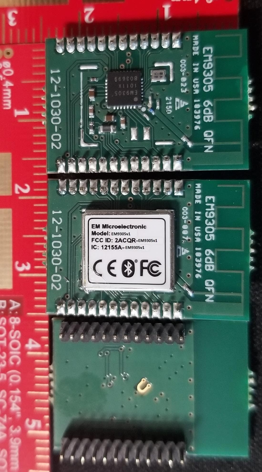 Bluetooth Low-Energy 5.2 Module - FCC ID 2ACQR-EM9305V1 - EM Microelectronic-Marin SA