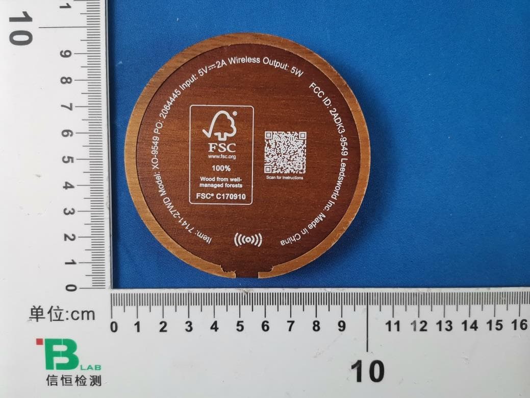 Wooden Wireless Charging Pad - FCC ID 2ADK3-9549 - XING DA INTERNATIONAL ELECTRONICS LIMITED