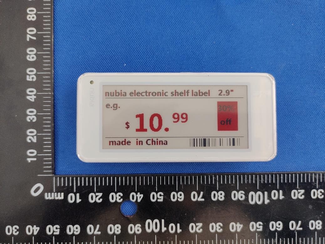 Electronic shelf label - FCC ID 2AHJO-WD1102B - Nubia Technology Co., Ltd.