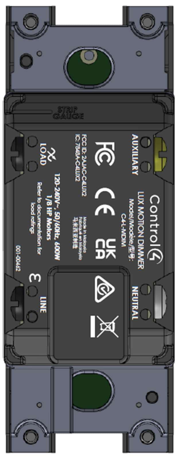 Smart Home System Motion Dimmer - FCC ID 2AJAC-C4LUX2 - Snap One, LLC