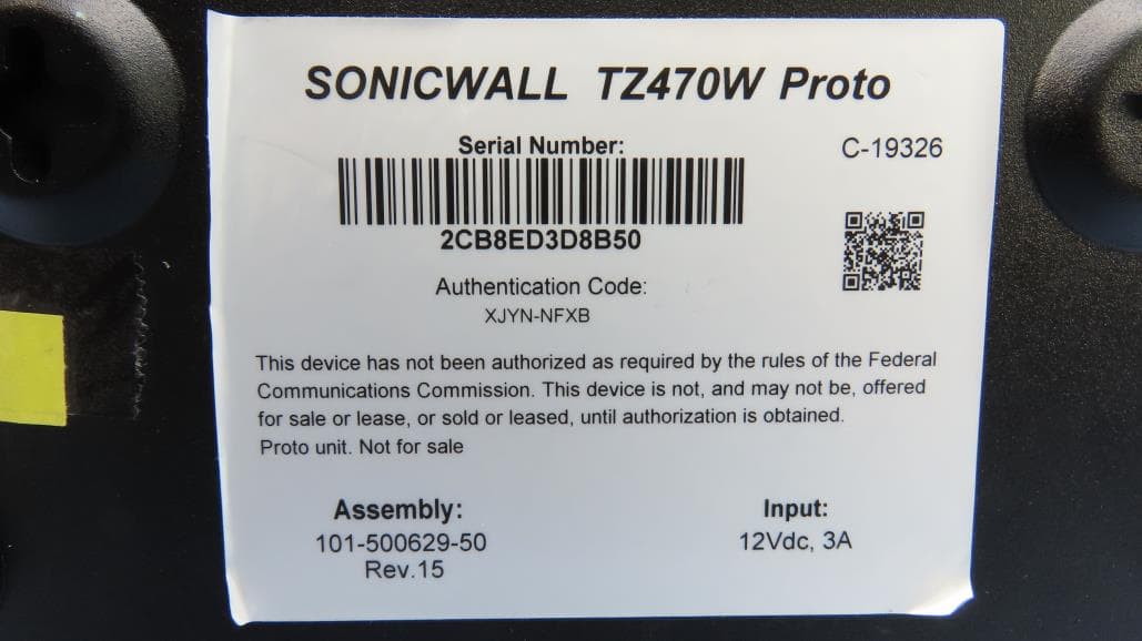 Wireless Network Security Appliance - FCC ID 2AKCZ-101 - SonicWall Inc.