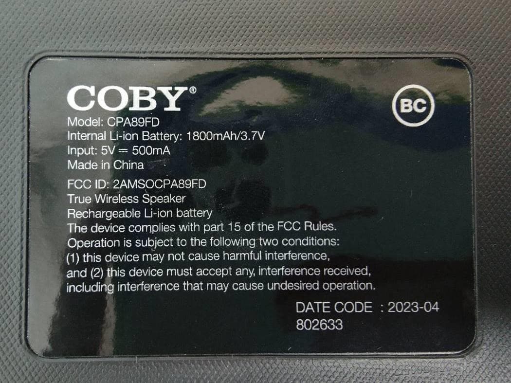 True Wireless Speaker - FCC ID 2AMSOCPA89FD - Summit Electronics LLC