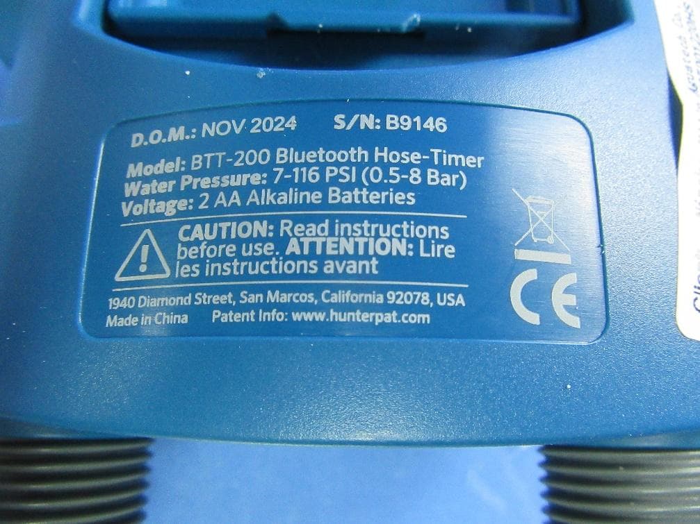 Water Timer - FCC ID 2APCK-HBT - Ningbo Yilin Aguatech Co., Ltd.
