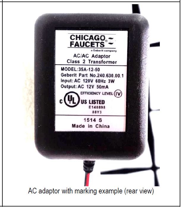 Touch-free, programmable faucet with above-deck electronics - FCC ID 2APTX-CFC01 - THE CHICAGO FAUCET COMPANY
